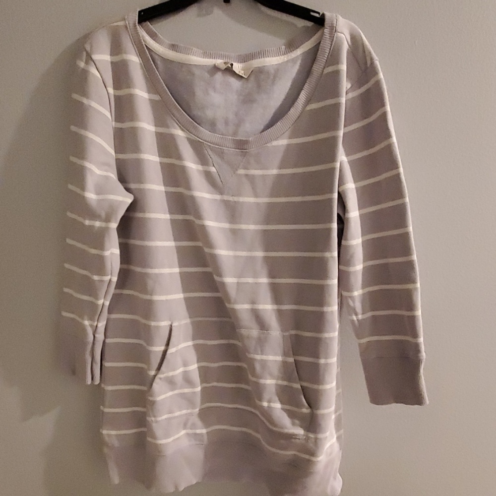 Long sleeve gray sweater long shirt or dress with